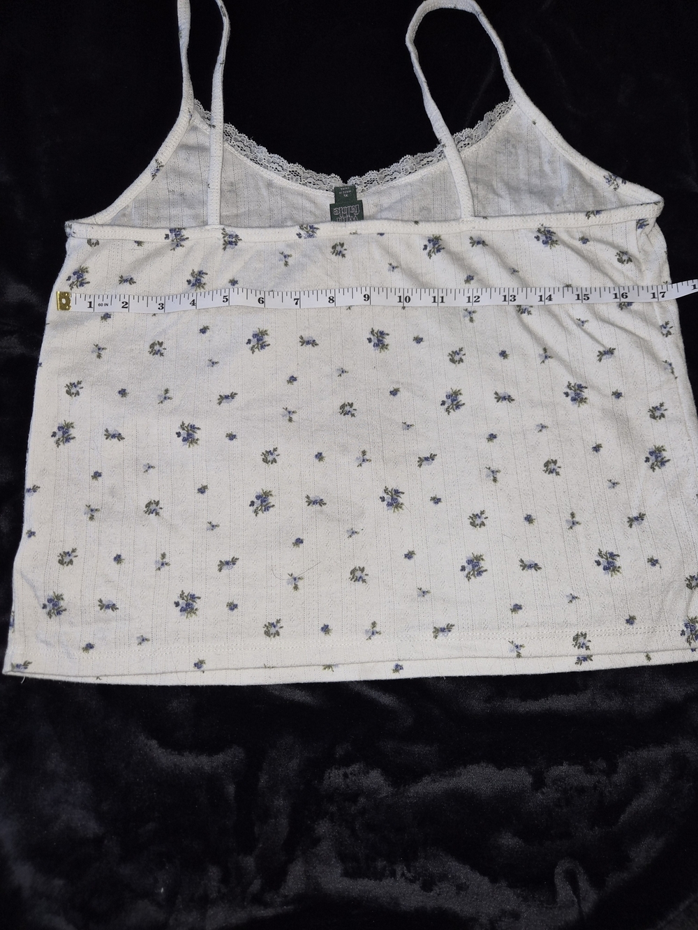 wild fable White Floral Lace-Trim Ribbed Cami - Picture 3 of 5